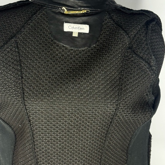 Calvin Klein Black Textured Leather Jacket - Picture 6 of 8